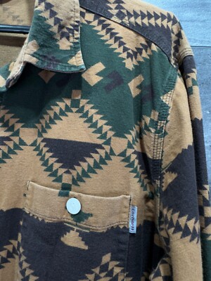 CARHARTT Native Retro Print Stone Cotton Regular Fit Long Sleeve