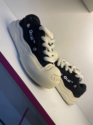 OCAI Smile Black canvas shoes thick soles OC230232 - Size 3US/EU35