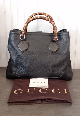 GUCCI Black Diana Bamboo Leather Tote/Satchel 282317-203998 | eBay
