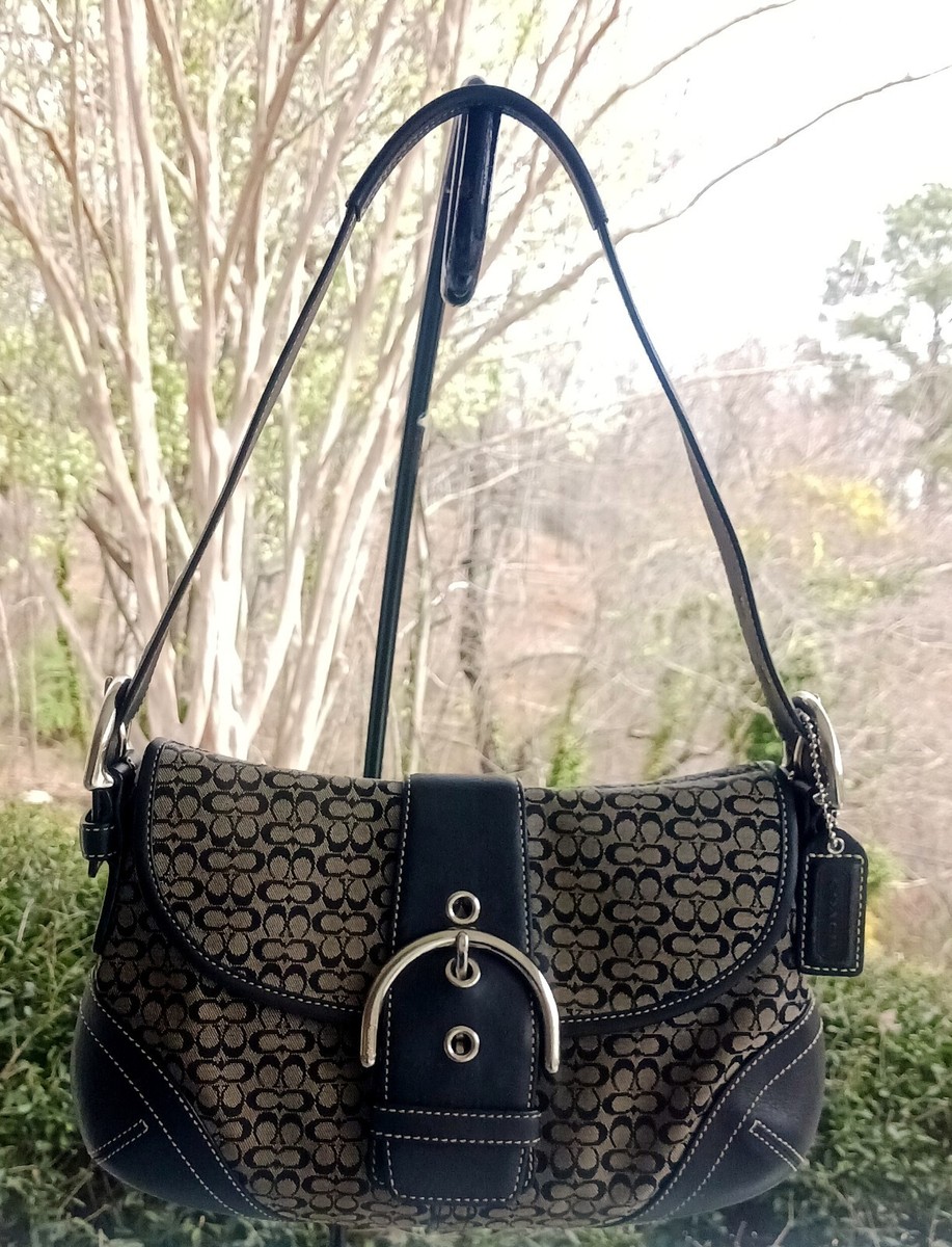 Coach 6818 SMALL Vintage Soho Black Leather and Signature C Canvas