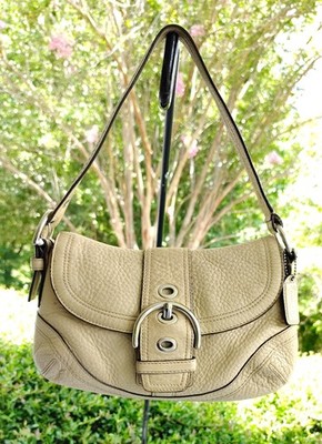 Coach F10909 Vintage Beige Small Soho Pebbled Leather Shoulder Bag
