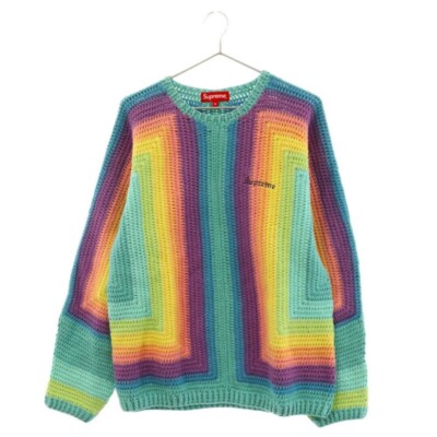 Supreme multicolor/rainbow crochet sweater | eBay