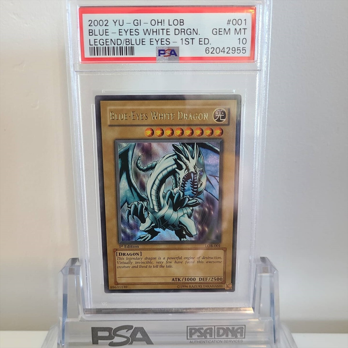 Yu-Gi-Oh PSA 10 Blue Eyes White Dragon 1st Edition LOB 001 Gem