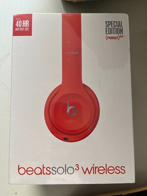 Beats Solo3 Wireless On-Ear Headphones, Special Edition Red, NEW