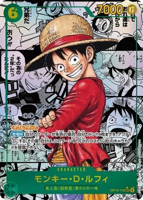 One Piece Card Luffy OP13-118 Super Comic SEC Parallel Japanese