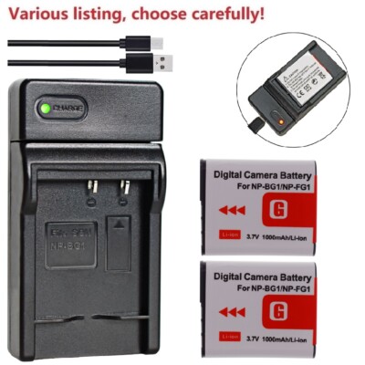 NP-BG1 Battery or Charger for Sony CyberShot DSC-W120 DSC-W170 DSC