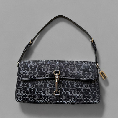 Coach Y2K Black Silver Optic Hamptons Soft Clip East West Shoulder