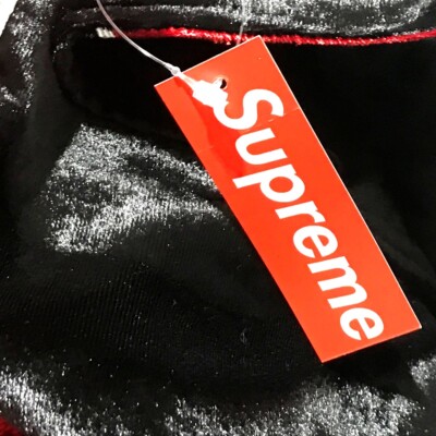UNUSED SUPREME 18AW Velvet Swirl Work Shirt Long sleeve Red x