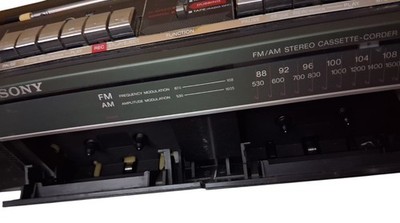 Sony CFS W301 Am FM Dual Cassette Portable Radio Boombox Recorder