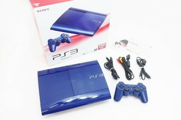 PS3 Azurite Blue CECH 4000B 250GB Console Box PlayStation 3 Super