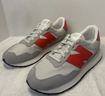 New Balance 237 NB Grey Red White Men 10 Unisex Shoes MS237BO New