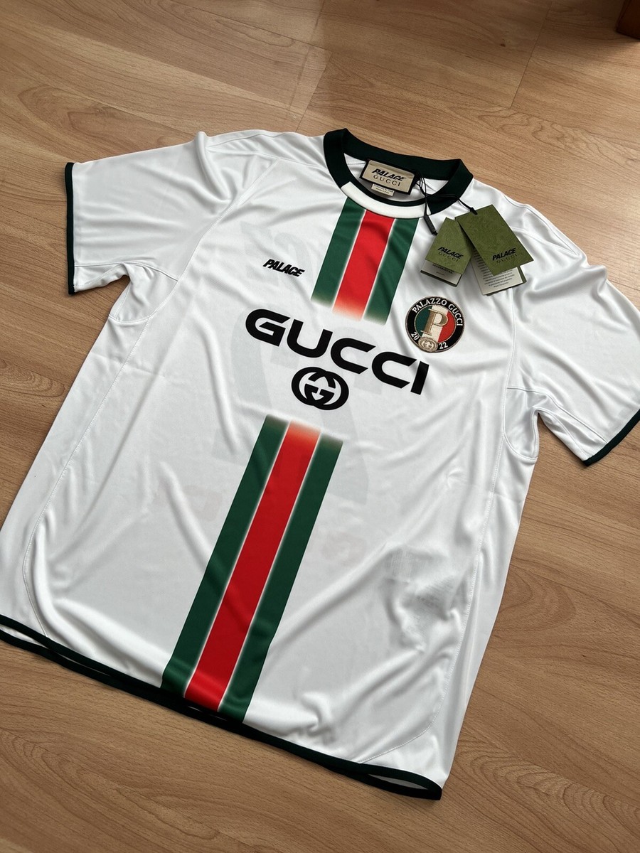 gucci x palace Printed football top technical jersey T-shirt size