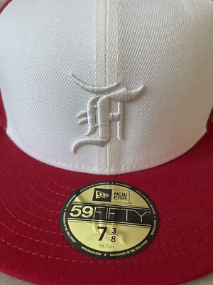✨NEW Fear of God Essentials Wool Fitted Cap FOG Red/White Size 7