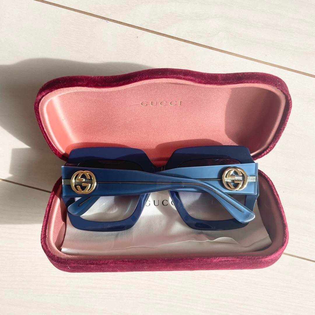 gucci sunglasses square frame blue Fashion Accessories Eyewear