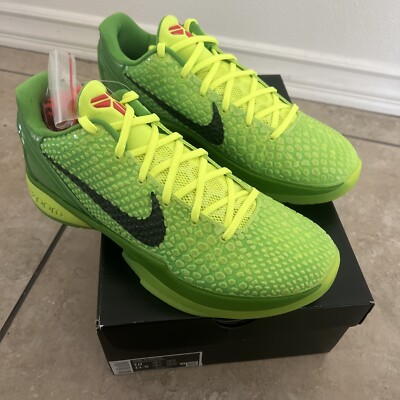 Nike Zoom Kobe 6 Protro Low Grinch Mens Sz 10 Brand New Authentic