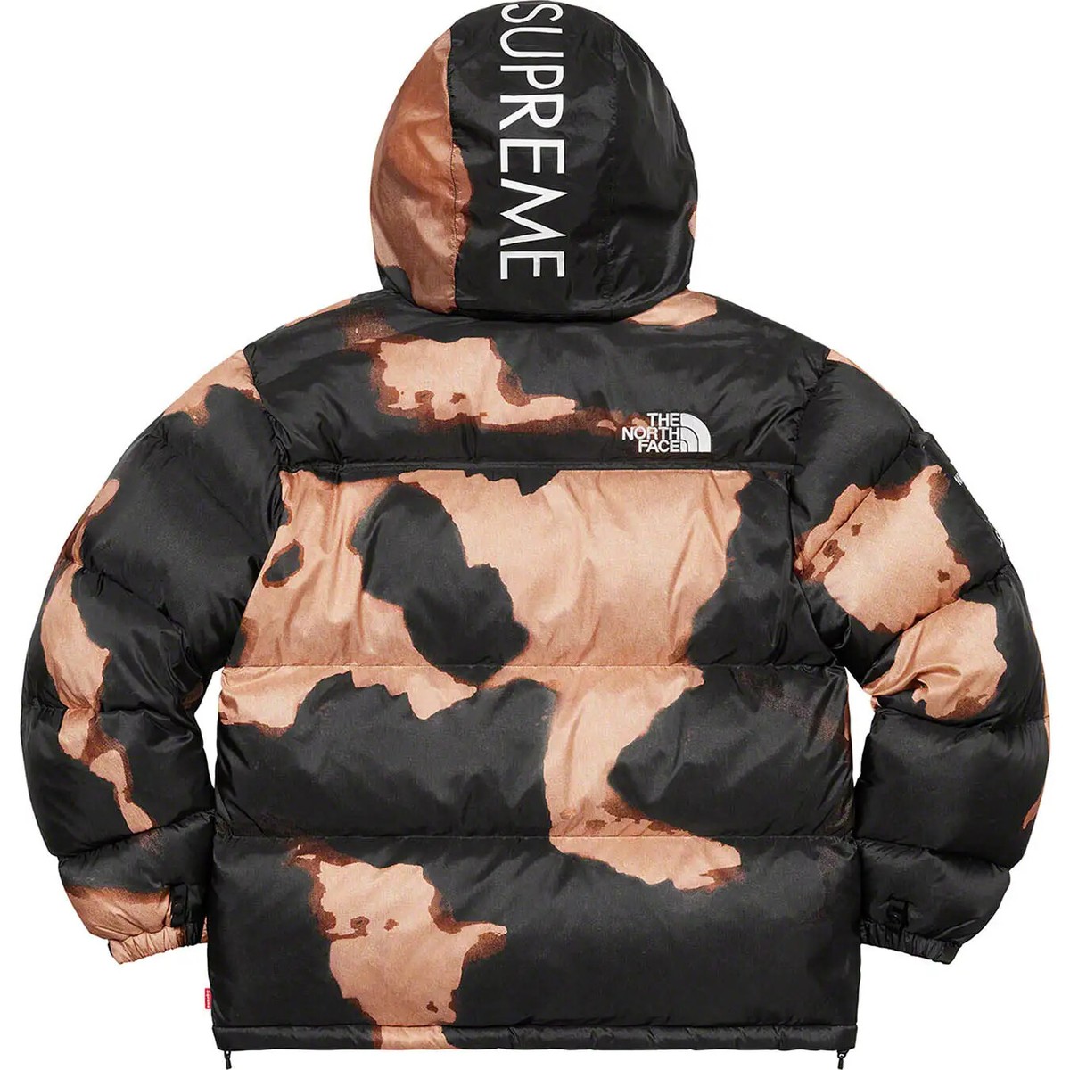 Supreme The North Face Bleached Denim Print Nuptse Jacket 2colors
