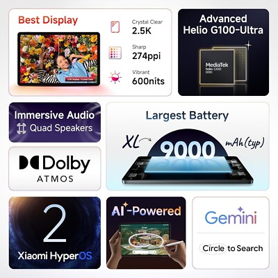 REDMI Pad 2-Dual SIM-8GB RAM 256GB ROM-11.0 inch-Wi-Fi+4G Gaming