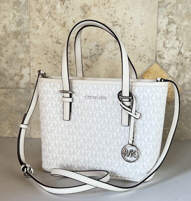 MICHAEL KORS JET SET TRAVEL XS CARRYALL TOTE SHOULDER BAG MK OPTIC