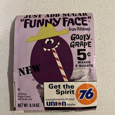 Vintage 1970 Pillsbury Funny Face Goofy Grape Pack NOS Full Sealed