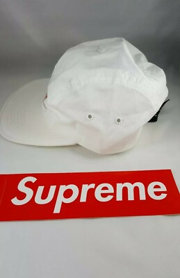 Supreme Holographic Logo Camp Cap Hat White Red Box Logo SS19 NWT