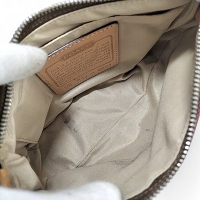 Coach 6094 Red Signature Canvas Leather Shoulder Hand Demi Mini