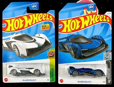2024 Hot Wheels McLaren Solus GT Blue & 2023 1st Edition White