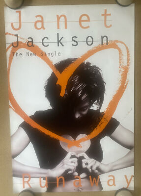 Vintage Poster Janet Jackson Runaway Heart Hands 1990 Music Promo