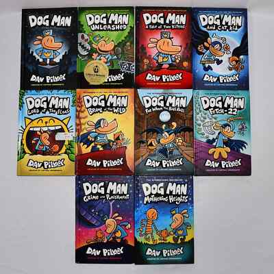 Dog Man Series 1-10 Books Mega Collection Set By Dav Pilkey Dog