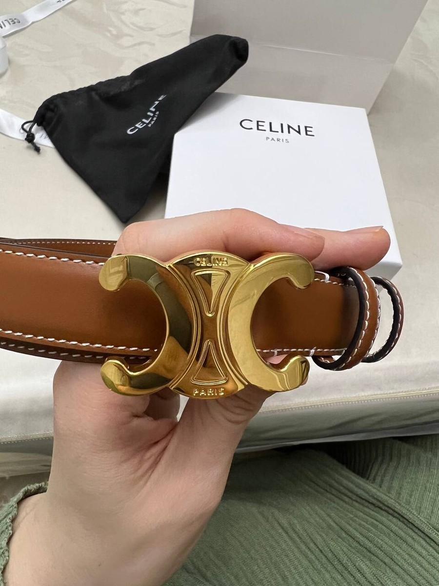 Celine woman's belt classic in genuine calfskin brown 85/medium | eBay