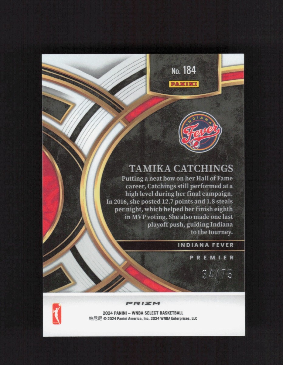 2024 Panini Select WNBA #184 Tamika Catchings Prizms Neon Green