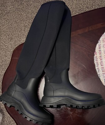 Hunter Tall City Explorer Boots in Black Neoprene Womens Size 6 37