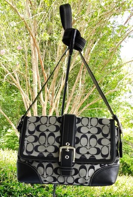 Coach F12641 MEDIUM Vintage Y2K Soho Black Signature C Crossbody