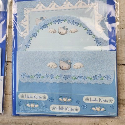 Vintage 2000 Sanrio Hello Kitty Angel Blue Stationery Set