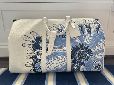 Louis Vuitton x Yayoi Kusama 2023 Keepall Crossbody - Blue and