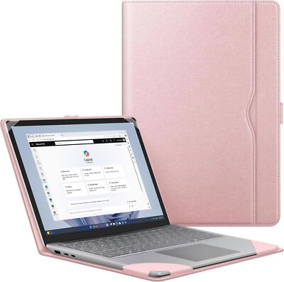 Case for 15 Inch Microsoft Surface Laptop 6/5/4/3 PU Leather Folio