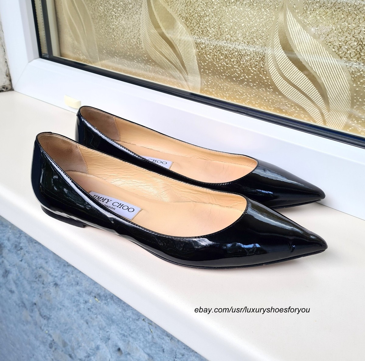 JIMMY CHOO Alina Black Patent Leather Flats gr. 37 | eBay