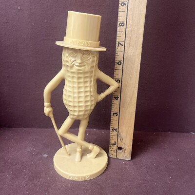 Planters Vintage MR PEANUT BANK Tan Plastic Figure 8 1/2