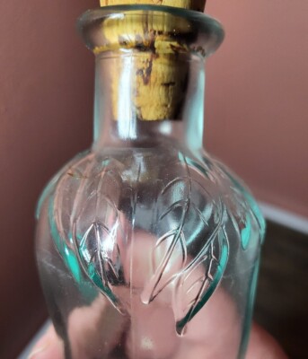 VTG Vetreria Etrusca Glass Bottle, Aqua Blue, Olive Oil Or Vinegar