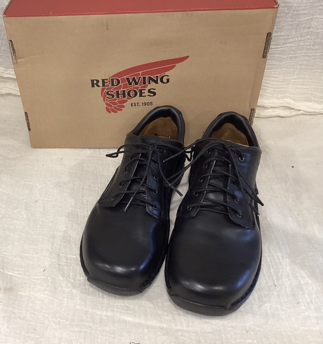 RED WING Made in USA 8703 BLACK OXFORD LACE WORK UTILITY Shoes NEW