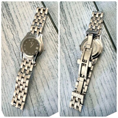 GUCCI 5500L Watch Silver Black Used From Japan Check description