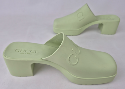 Gucci Women's Green Logo Rubber Clogs Mules Slip On Size 35 | eBay