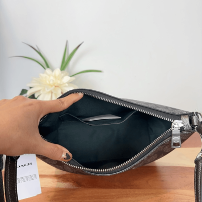 NWT Coach Zip Top Shoulder Bag In Signature Canvas | eBay