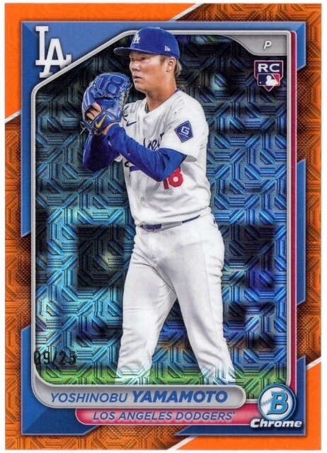 Yoshinobu Yamamoto 2024 Bowman Chrome Mega Box #73 Orange Mojo