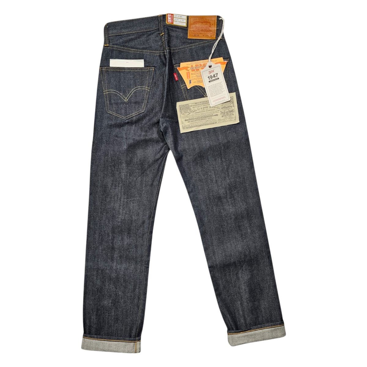 NWT LVC Levi's Vintage Clothing 1947 501 Raw W28L32 Selvedge Big E