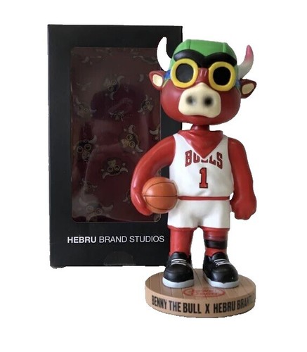 New Chicago Bulls Super Benny The Bull Birthday Bobblehead