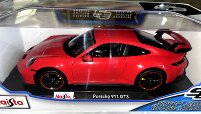 2022 PORSCHE 911 (992) CARRERA GT3 GUARDS RED by MAISTO 1:18 FREE