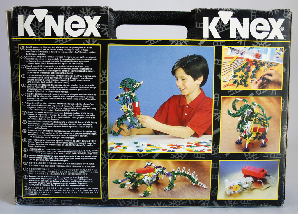 ULTRA RARE VINTAGE 1996 KNEX 322 PCS 24123 8 DINOSAURS MODELS