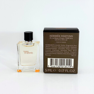 TERRE D' HERMES EAU DE TOILETTE FOR MEN 5 ML 0.17 FL.OZ NEW IN BOX