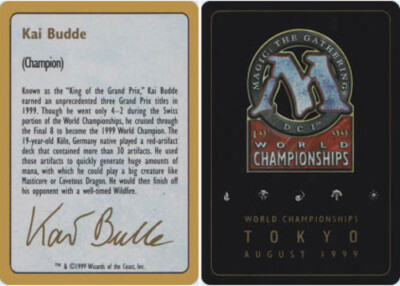 Biography - Kai Budde - 1999 ~ Heavily Played World Championship J