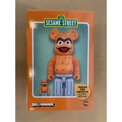 Figure BE@RBRICK OSCAR THE GROUCH The Original Orange Fur Ver 100